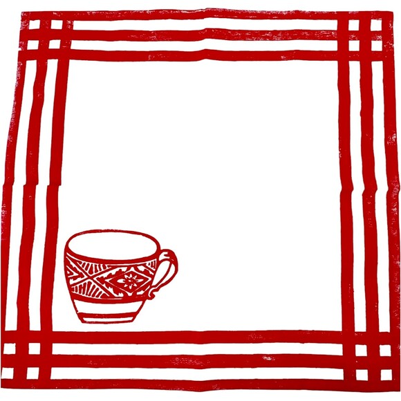 Designers Guild Tea Time Picnic Tablecloth 6 Tea Cup Napkins Made in the UK RARE - Picture 7 of 9